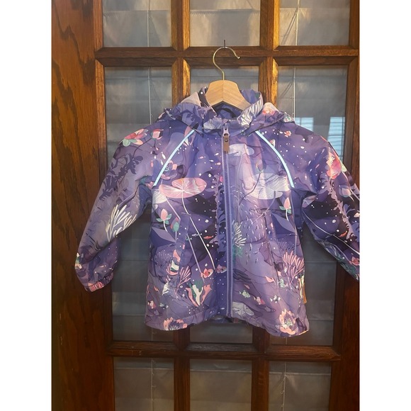 Reima Kids Mid season Jacket Purple With Pockets And Removeable Hood Size 104 3T - Picture 1 of 10